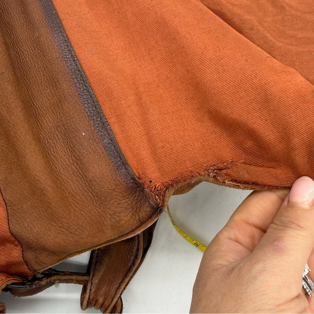 Hobo Brown Leather Crossbody Messenger Bag Distressed Grunge Bohemian Travel